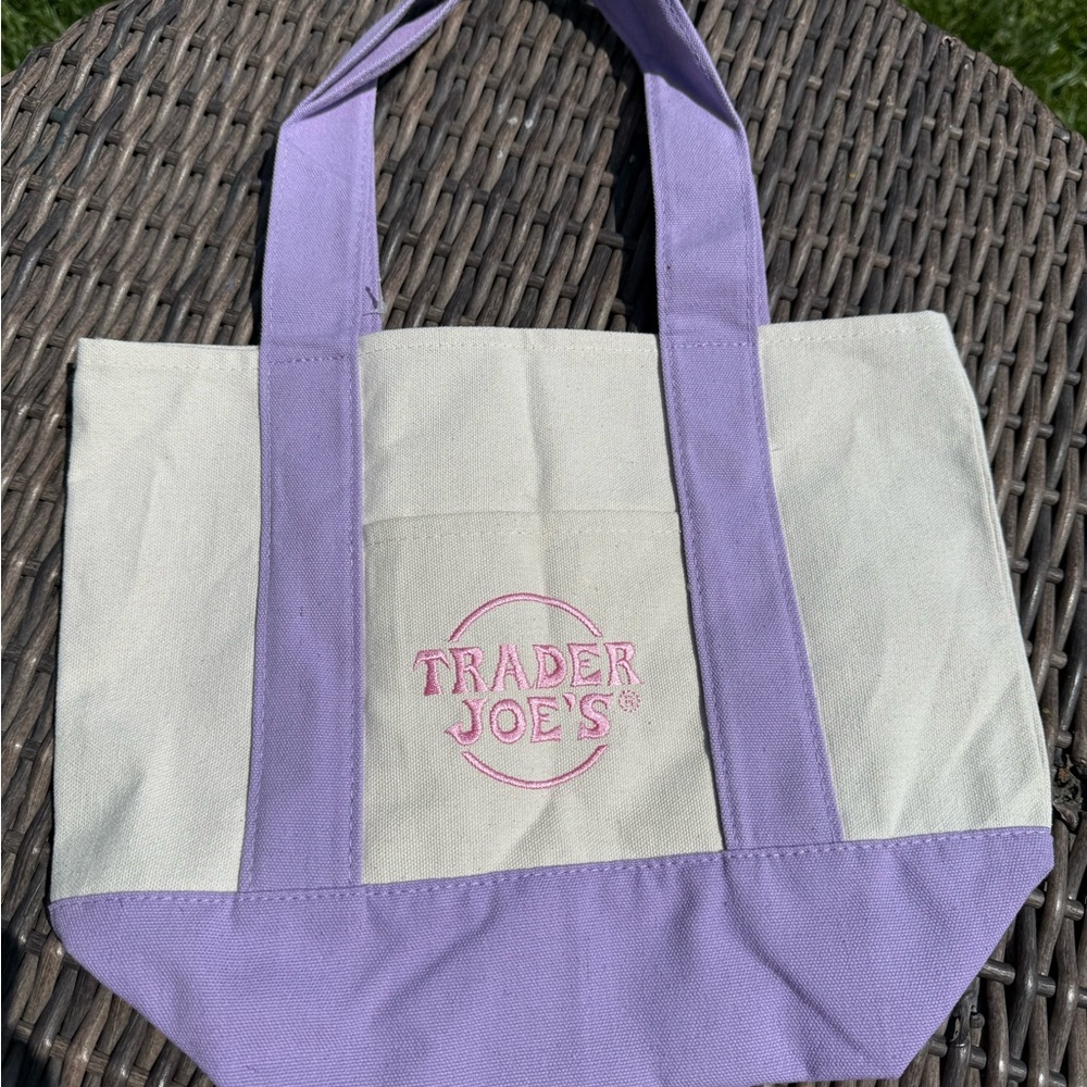 Purple and Cream Tote Bag